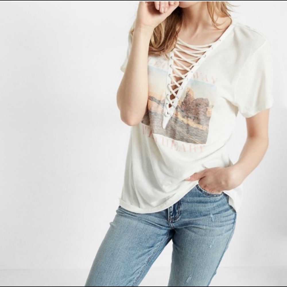 3 for $25 Express lace up t-shirt